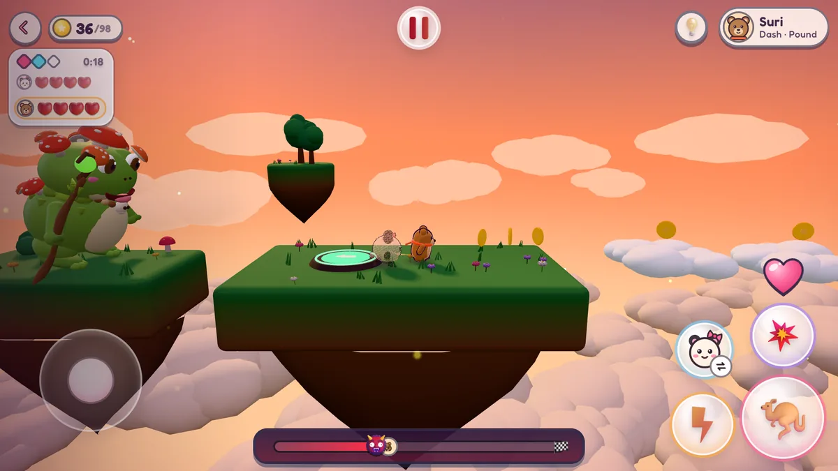The Toad King chasing the pair