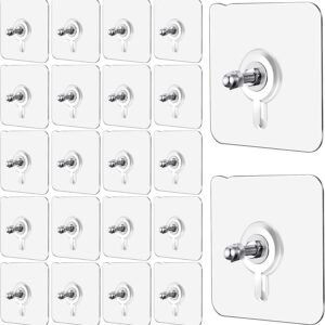 punch free wall mounted hooks – transparent heavy duty (pack of 10)